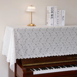 Qfdian  Lace Piano Cover Half & Full Modern Minimalist Dustproof American Style Decorative Cloth Shawl for Upright & Digital Piano Cover
