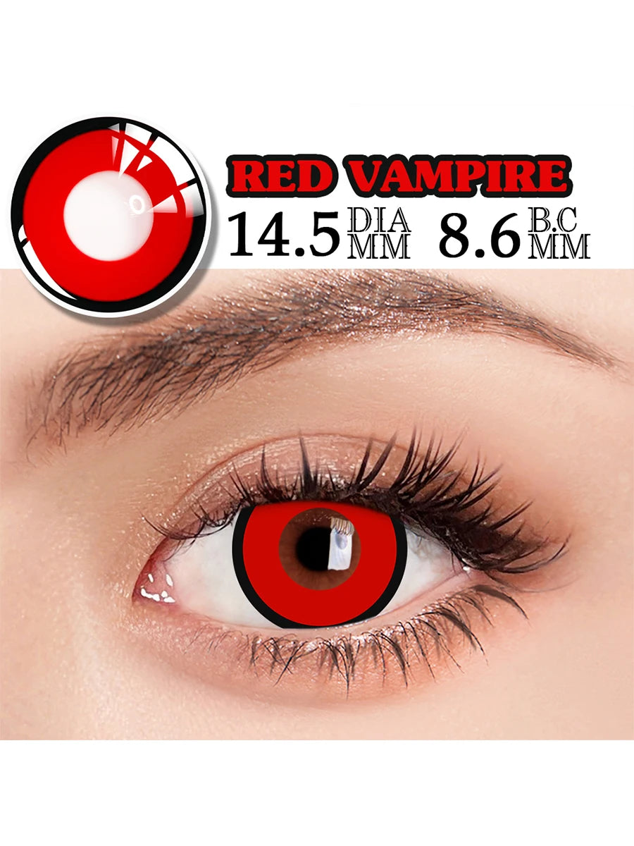 Qfdian 1 Pair Hallowee Contact Lenses for Eyes Cosplay Lenses Anime Lenses Anime Accessories  Lenses Black Lenses Pink Lens