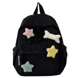 Qfdian Women Students Simple All Match Kawaii Backpack Sweet Cute Star Bone Schoolbags Casual Y2k Aesthetic Fashion Preppy Backpacks