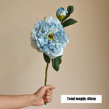Qfdian Large Silk Peony Artificial Flowers High Quality Simulation Peony European Style Fake Flowers Bouquet For Wedding Home Decor 1PC