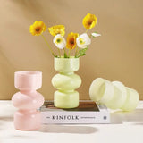 Qfdian  European Retro Glass Vase Water Nourishing Flower Arrangement Container Desktop Dining Table Flower Arrangement Vase Decoration