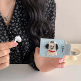 Qfdian Cute cartoon embroidery leather earphone case for apple airpods pro pro2nd 3 pure color summer charing box cover for airpod 1 2