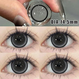 Qfdian 2Pcs Korean Colored Contact  Lenses with Myopia Degree Grade 0.00- 8.00 Blue Green Beauty Pupilentes Soft Lens