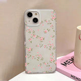 Qfdian Aesthetic Cute Flower Phone Case For iPhone 14 15 Pro 13 12 16 11 Pro Max Plus 12 Mini Slim Silky Skin Matte Flower Back Cover