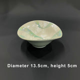 Qfdian  Japanese style Ceramic Color Irregular shape, Small Tableware, Home Kitchen Restaurant Supplies, Snack Dessert Sashimi Bowl, 1Pc