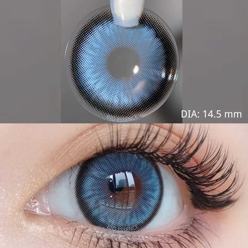 Qfdian 1 Pair Natural Color Contact Lenses Korean Brown Lenses Beauty Fashion Gray Lense Blue Lenses with High Quality Lens