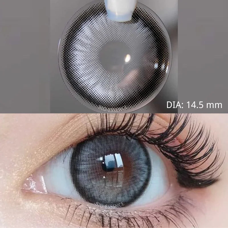 Qfdian 1 Pair Natural Color Contact Lenses Korean Brown Lenses Beauty Fashion Gray Lense Blue Lenses with High Quality Lens