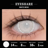 Qfdian Cosplay White Mesh 14.0mm 1 Pair | 1 Year
