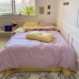 Qfdian Pastel Pillowcase With Ties Bedding Set