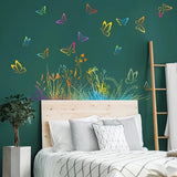 Colorful Leaves & Butterfly Wall Decals - Removable, Waterproof Home Decor Stickers for Bedroom, Living Room, and More - Matte Finish, Easy Apply on Any Smooth Surface