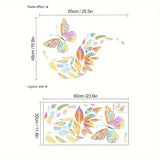 Colorful Leaves & Butterfly Wall Decals - Removable, Waterproof Home Decor Stickers for Bedroom, Living Room, and More - Matte Finish, Easy Apply on Any Smooth Surface