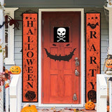 Happy Halloween Porch Banner - Spooky Theme, Windproof Polyester Yard Sign for Home & Garden Decor, Perfect for Party Backdrop