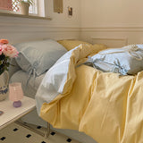 Qfdian Pastel Pillowcase With Ties Bedding Set