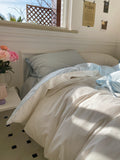 Qfdian Pastel Pillowcase With Ties Bedding Set