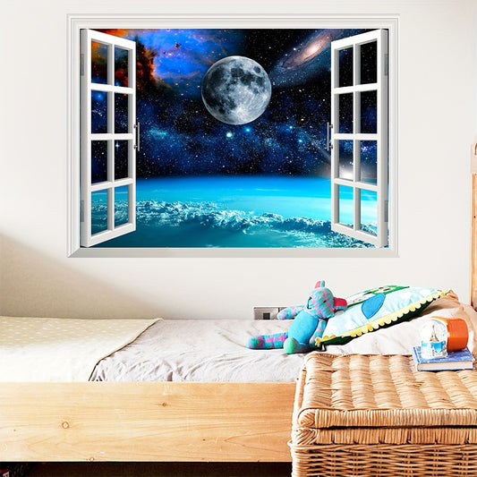 3D Galaxy Wall Art, 23.62x35.43inch, Classic Style, PVC Material, Glass Finish, Reusable, Fantasy Theme, Rectangular, Matte, Multi-Surface, Self-Adhesive, No Power Required, Wall Decal for Bedroom, Living Room Decor