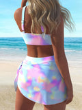 Ombre Print Crisscross High Stretch 2 Piece Set Bikini Swimsuits, Women's Swimwear & Clothing