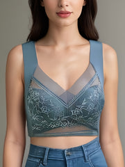 Sexy Lace Bralette for Women - Full-Coverage Wireless Support, Anti-Sagging, Breathable, No Trace Lingerie, Elegant Back Design, Summer Thin Cup, Comfortable, Soft, Lightweight, Perfect for Daily Wear