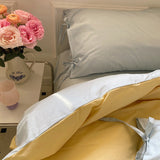 Qfdian Pastel Pillowcase With Ties Bedding Set