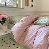Qfdian Pastel Pillowcase With Ties Bedding Set
