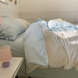 Qfdian Pastel Pillowcase With Ties Bedding Set
