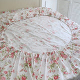 Elegant 4pc Rose Floral Cotton Sheet Set - Soft, Breathable Comfort - Complete Bedding Solution for Bedrooms & Guest Rooms