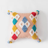 Qfdian Bohemian Geometry Tufted Pillow