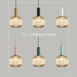 Qfdian Nordic Fluted Glass Pendant Lights