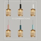 Qfdian Nordic Fluted Glass Pendant Lights