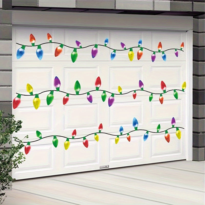 78pcs Christmas Light Bulb Decals, Polyvinyl Chloride Self-Adhesive Wall and Glass Stickers, Single-Use Holiday Festive Car and Refrigerator Decor, Semi-Matte Elongated PVC Decals for Seasonal Atmosphere