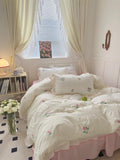 Qfdian Coquette Aesthetic Ruffle Bedding Set