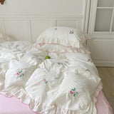 Qfdian Coquette Aesthetic Ruffle Bedding Set