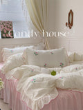 Qfdian Coquette Aesthetic Ruffle Bedding Set
