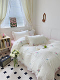 Qfdian Coquette Aesthetic Ruffle Bedding Set