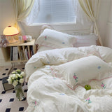 Qfdian Coquette Aesthetic Ruffle Bedding Set