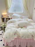 Qfdian Coquette Aesthetic Ruffle Bedding Set