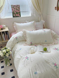 Qfdian Coquette Aesthetic Ruffle Bedding Set