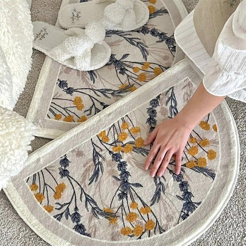 Qfdian Cottage Wildflowers Bedside Rug