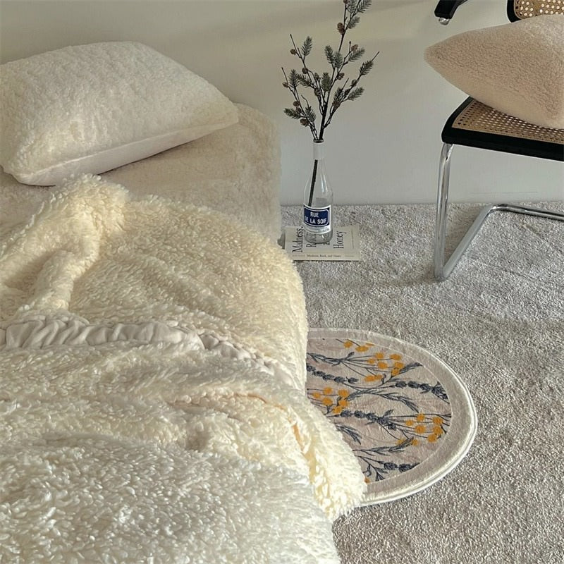 Qfdian Cottage Wildflowers Bedside Rug