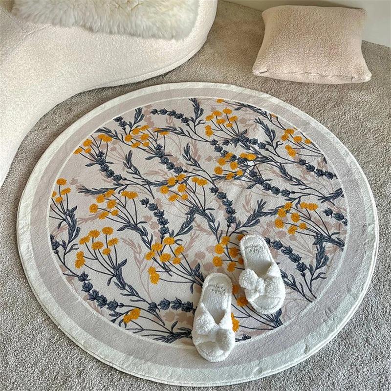 Qfdian Cottage Wildflowers Bedside Rug