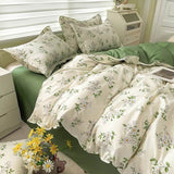 Qfdian Vintage Chamomile Flower Bedding Set