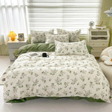 Qfdian Vintage Chamomile Flower Bedding Set