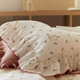 Qfdian Cottagecore Ruffled Cozy Bedsheet Set