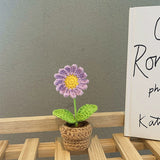 Qfdian Crochet Potted Mini Flowers