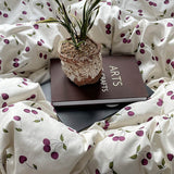 Qfdian Purple Cherries Bedding Set
