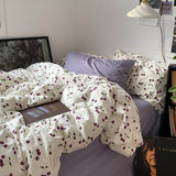 Qfdian Purple Cherries Bedding Set