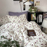 Qfdian Purple Cherries Bedding Set