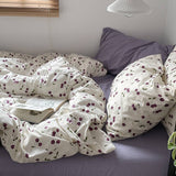 Qfdian Purple Cherries Bedding Set