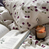 Qfdian Purple Cherries Bedding Set