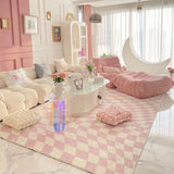 Qfdian Pastel Curvy Checker Carpet