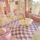Qfdian Pastel Curvy Checker Carpet